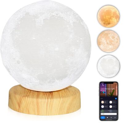 Giá tốt Đèn trị liệu ánh sáng ban ngày 16W Đèn bàn mặt trăng 3D 10000 Lux Hỗ trợ sạc USB trực tuyến