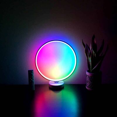 Bom preço Luz de Anel LED RGB Inteligente Lâmpada de Ritmo Musical Moderna 8 Watts Controle Remoto on-line
