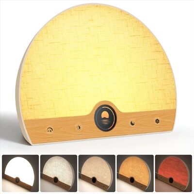 Good price 10000 Lux Wake Up Light Therapy Lamp 2-In-1 Sunrise Alarm Clock with 3 Color Temperature online