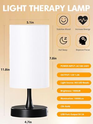 Bon prix Lampes de bureau tristes à luminosité réglable 100V - 240V Lumière du jour 10000 Lux en ligne